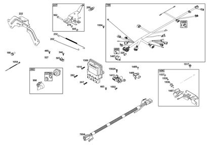 Controls Group Diagram and Parts List for 61E377-0159-J1 400000 - 699999 Briggs and Stratton Engine